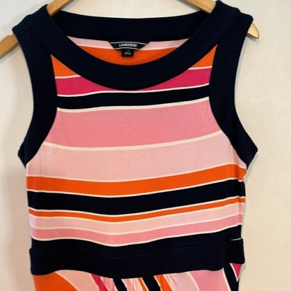 Land’s end stretch Lycra striped maxi dress size small - Picture 6 of 14